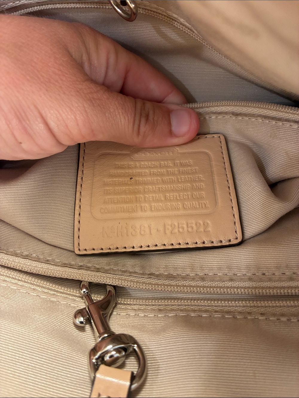 Coach Brown Signature Logo Tote with Pink Trim - Picture 2 of 4